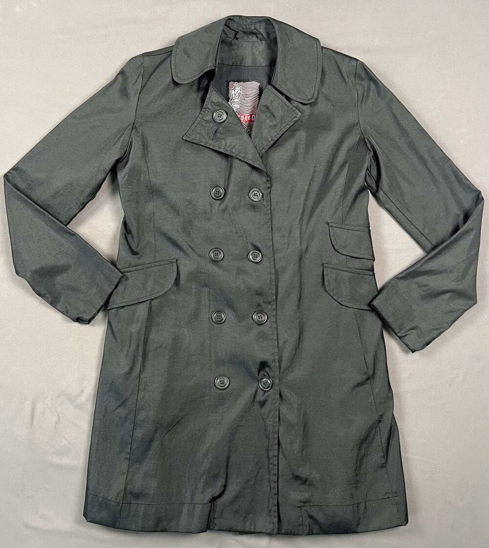Volcom Angel Heart Double Breasted Trench Coat Black Small